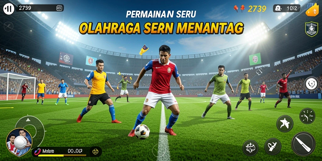 Tangkapan layar gameplay yang menampilkan aksi seru dalam olahraga.