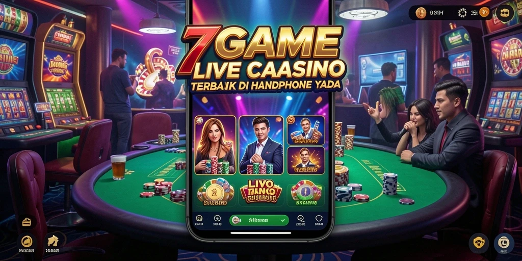 Screenshot gameplay Live Casino yang menampilkan dealer langsung.