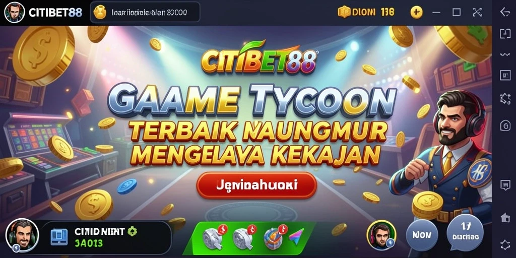 Tampilan gameplay CITIBET88 menunjukkan mengelola bisnis yang sukses.