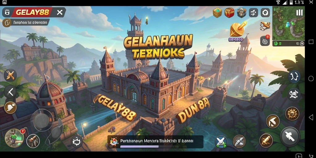 Tangkapan layar gameplay <strong>GELAY88</strong> dengan menara yang sedang beraksi di medan perang.