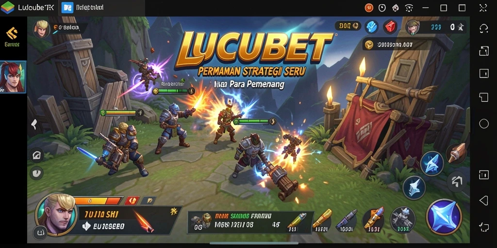 Tampilan gameplay LUCUBET dengan aksi strategi yang mendebarkan.