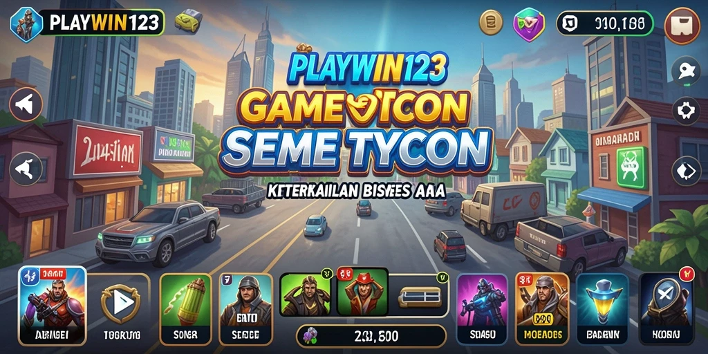 Tampilan gameplay menyerupai manajemen bisnis yang menarik dalam PLAYWIN123.