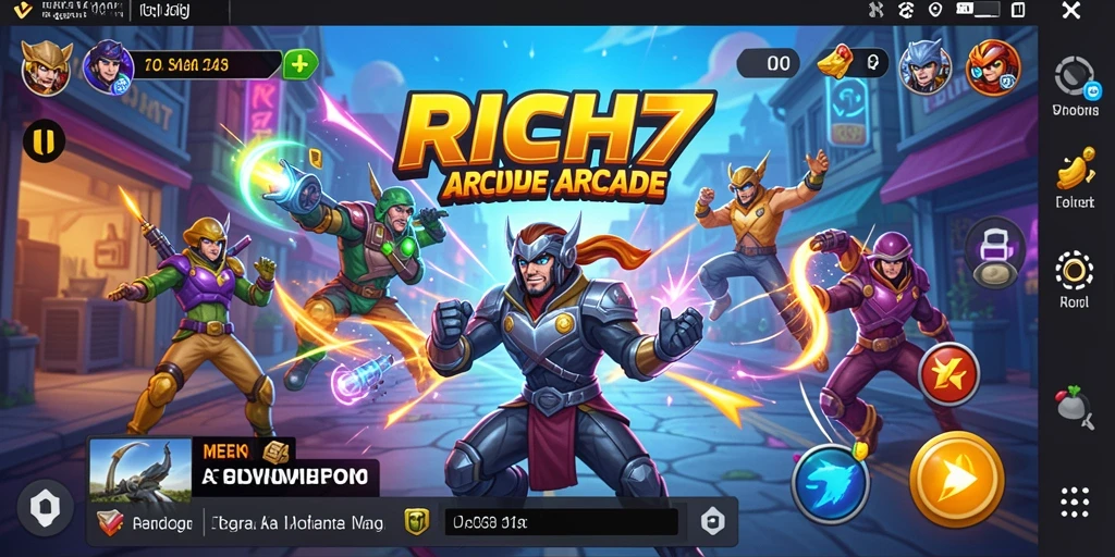 Tampilan gameplay seru RICH7 dalam aksi Arcade.