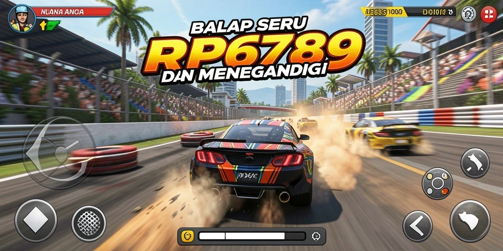 Screenshot RP6789 menampilkan aksi balap menegangkan di lintasan.