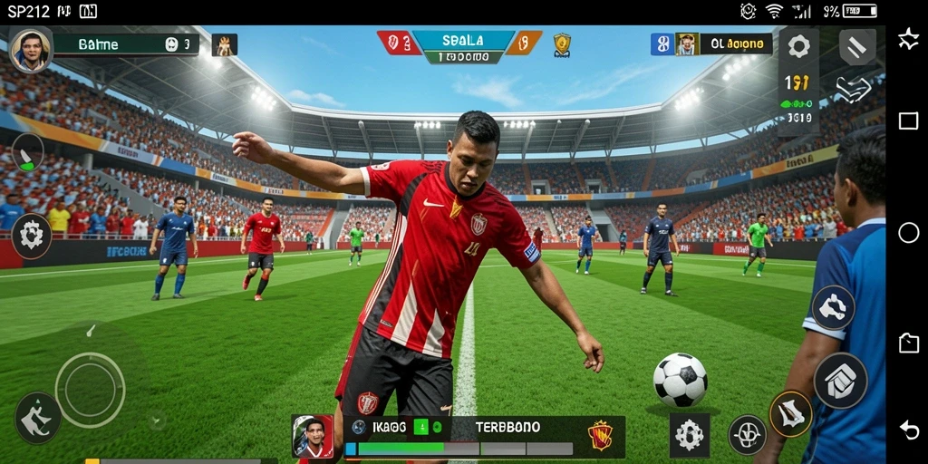 Tampilan gameplay SP212 yang menarik dan penuh aksi sepak bola.