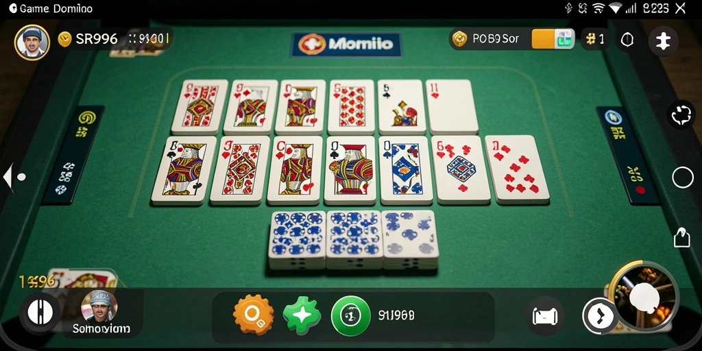 Tampilan gameplay SR996 yang menegangkan dan seru saat bermain Domino.