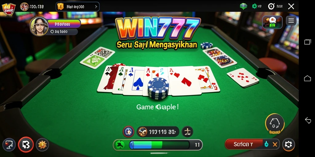 Screenshot WIN777 menampilkan gameplay Gaple yang seru dan interaktif.