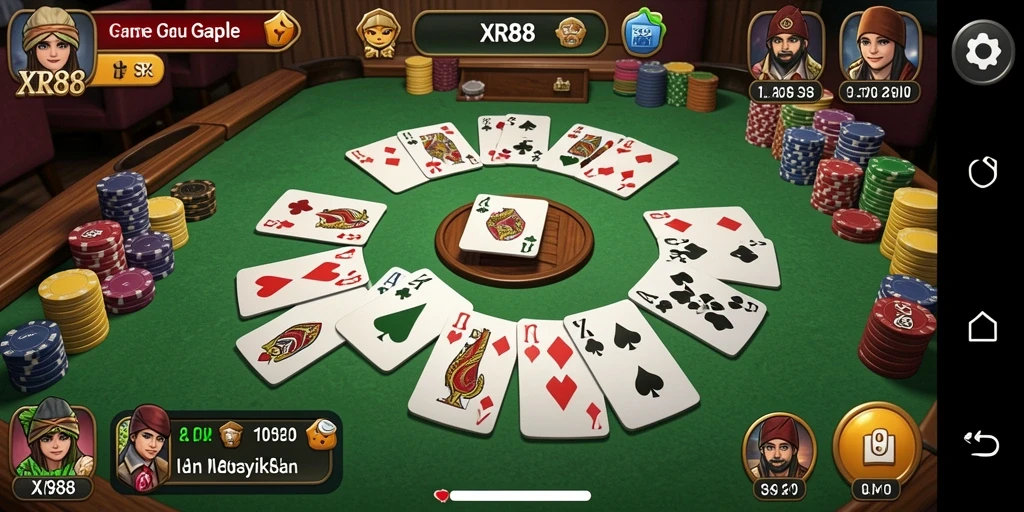 Tampilan gameplay Gaple yang menarik dan interaktif di XR88.